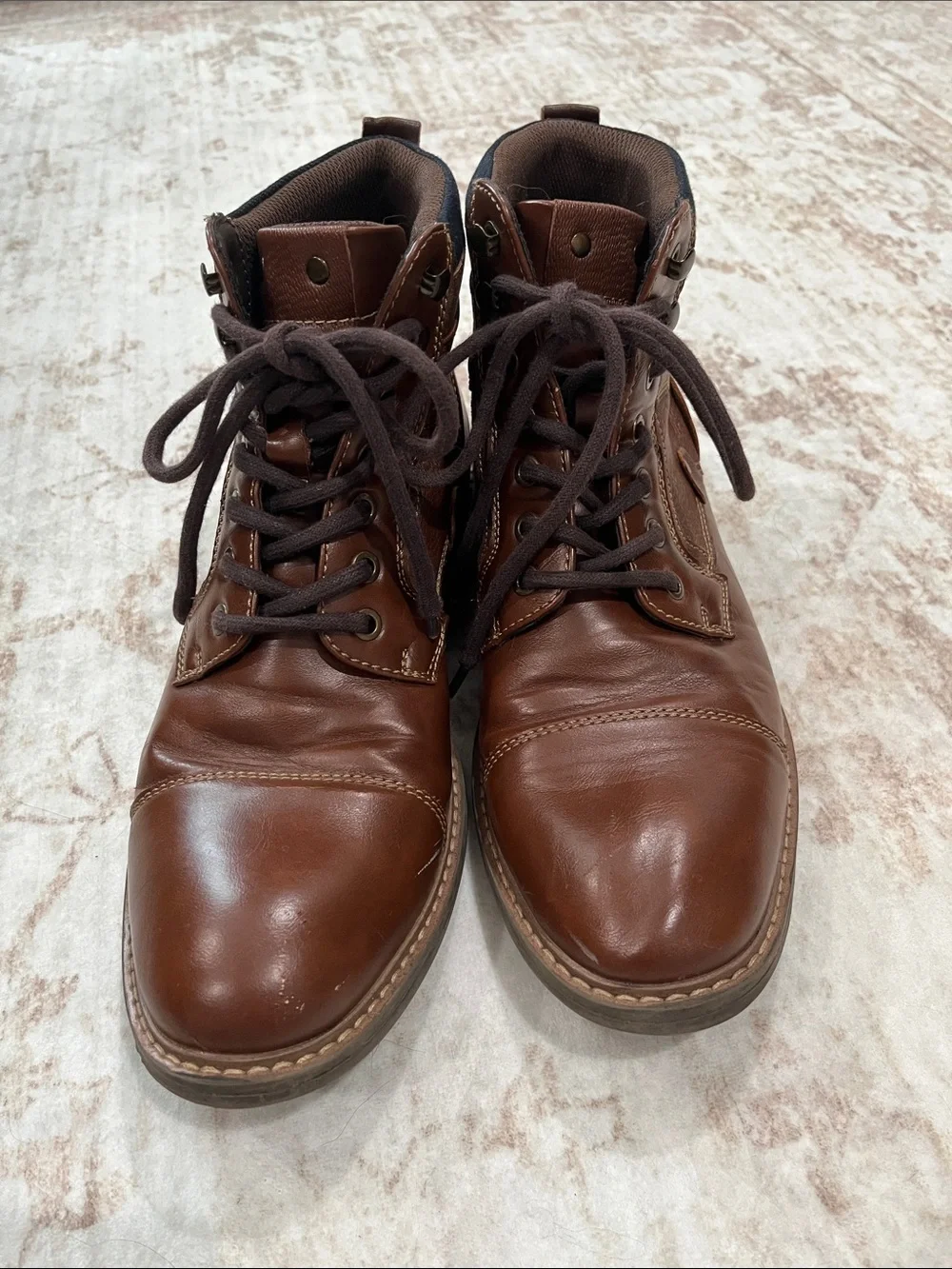 Kohl's Brown Leather Lace-Up Ankle Boots